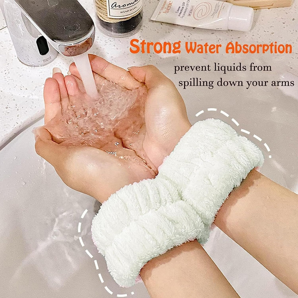 3 Stücke Haarband Kosmetik Spa Headband Skincare Mikrofaser Abschmink Haarband Manschette Wasserdichte Gesichtswasch Skincare Tools Für Frauen Mädchen (Milchig Weiß)